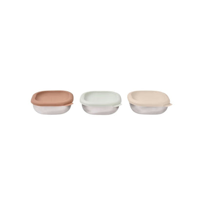 Béaba Boîte à Goûter En Acier Inoxydable Natural - Lot De 3 Pièces
