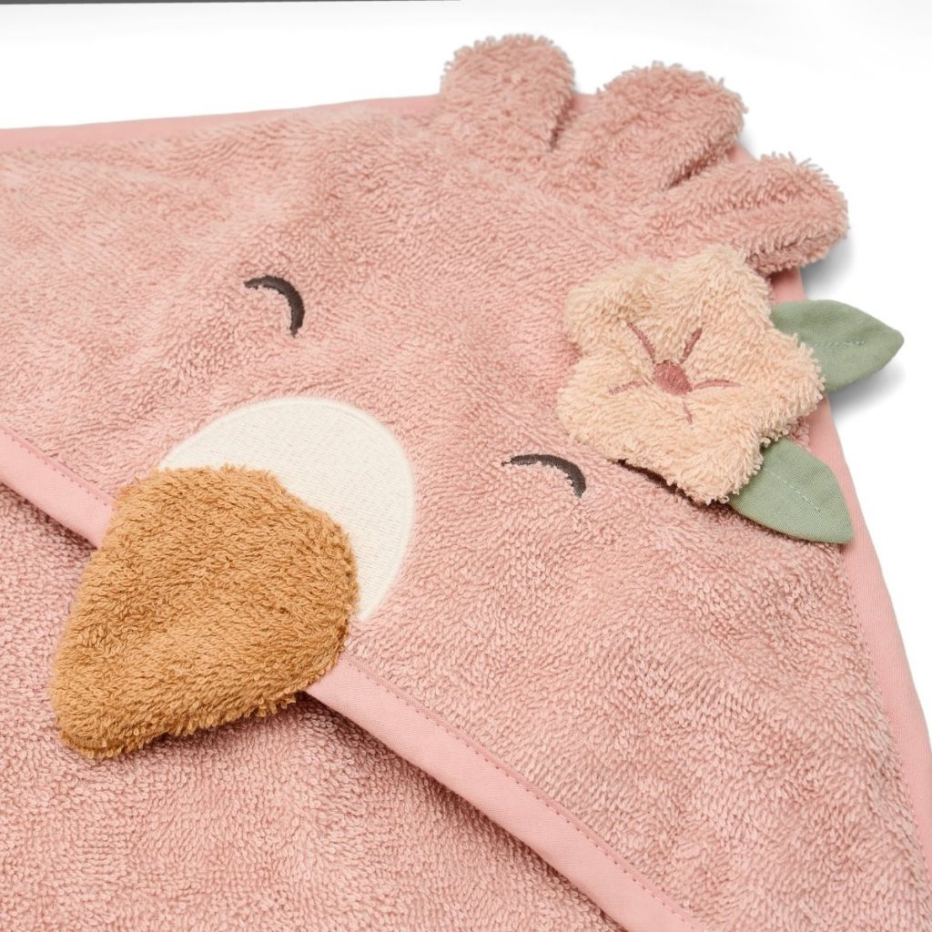Little Dutch Badcape Flamingo Blooming Safari Roze B 75 x L 75 cm