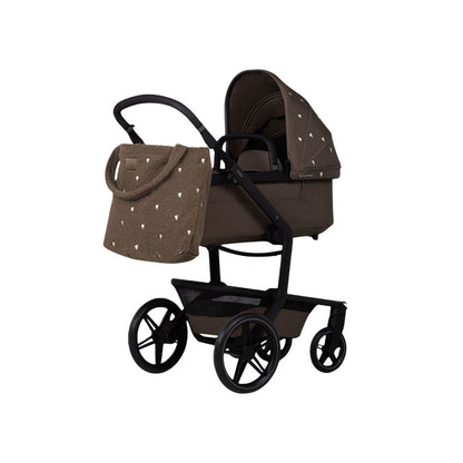 Joolz x Studio Noos 2-in-1 Kinderwagen Day5 Hazel Brown / White Hearts + Draagmand Hazel Brown / White Hearts + Mom Bag White Hearts