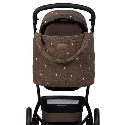 Joolz x Studio Noos 2-in-1 Kinderwagen Day5 Hazel Brown / White Hearts + Draagmand Hazel Brown / White Hearts + Mom Bag White Hearts
