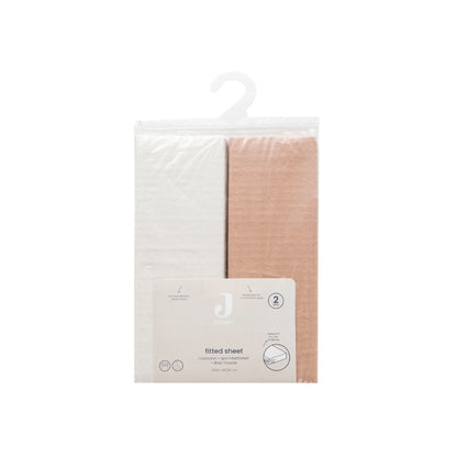 Jollein Hoeslaken Voor Wieg Jersey Light Terra / Oatmeal  B 40 / 50 x L 80 / 90 cm – 2 Stuks