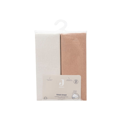 Jollein Hoeslaken Voor Bed Jersey Light Terra / Oatmeal B 70 / 75 x L 140 / 150 cm – 2 Stuks