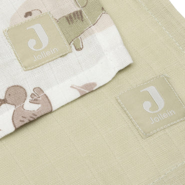 Jollein Essuie Tetra Barn Buddies Multi Lg 115 x L 115 cm – 2 Pièces
 