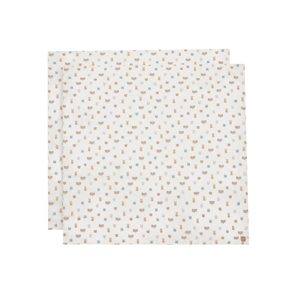 Jollein Tetradoek Jollies Multi B 115 x L 115 cm – 2 Stuks