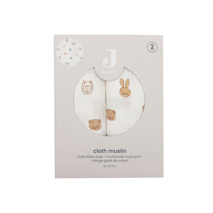 Jollein Tetradoek Jollies Multi B 115 x L 115 cm – 2 Stuks
