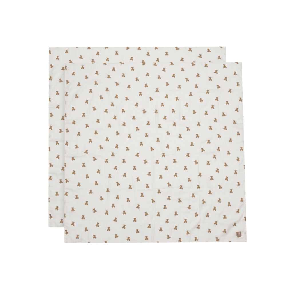 Jollein Tetradoek Mini Teddy Bear Multi B 115 x L 115 cm – 2 Stuks