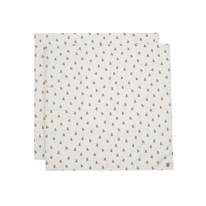 Jollein Tetradoek Mini Teddy Bear Multi B 115 x L 115 cm – 2 Stuks