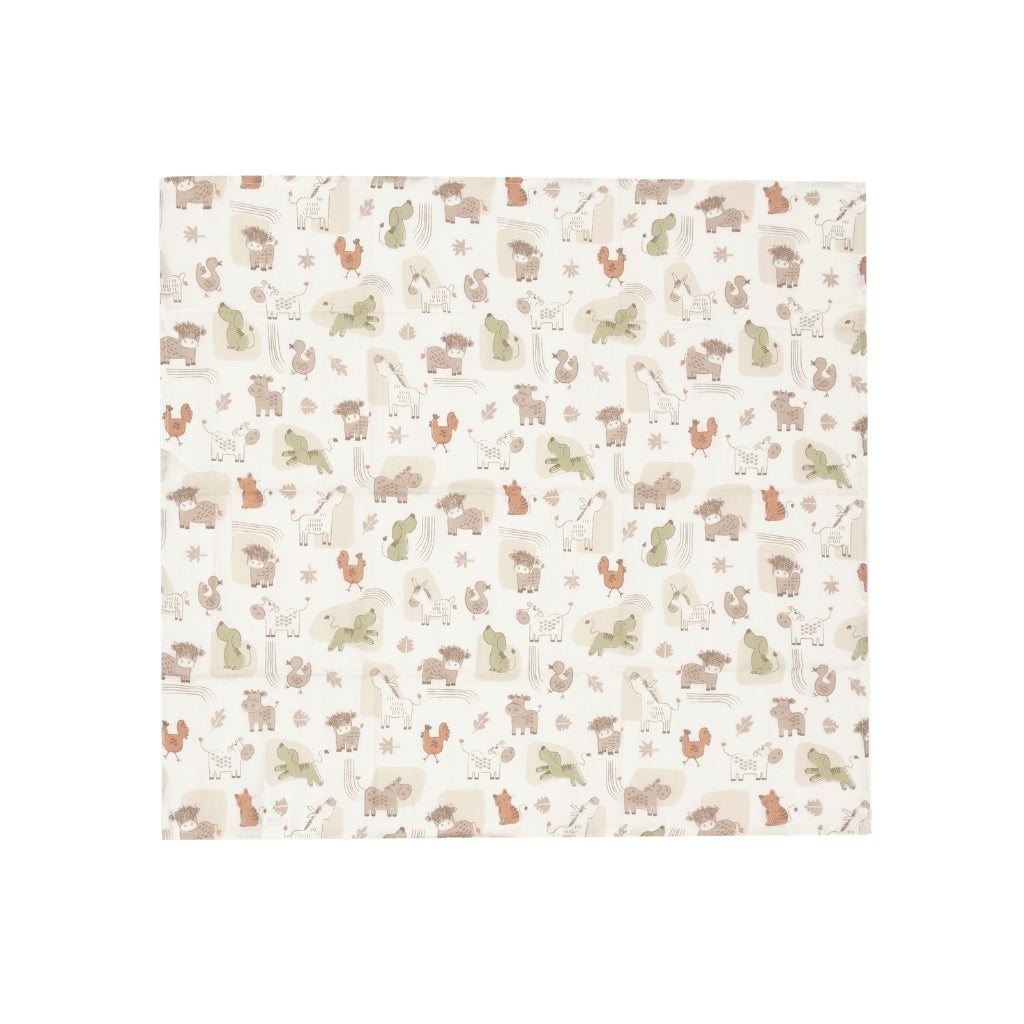 Jollein Tetradoek Barn Buddies Multi B 70 x L 70 cm – 3 Stuks