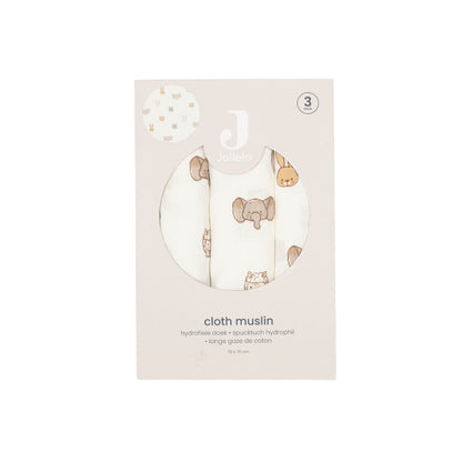 Jollein Tetradoek Jollies Multi B 70 x L 70 cm – 3 Stuks