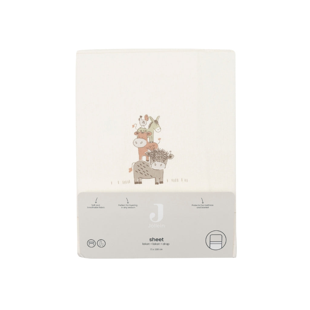 Jollein Laken Voor Wieg Barn Buddies Multi B 75 x L 100 cm