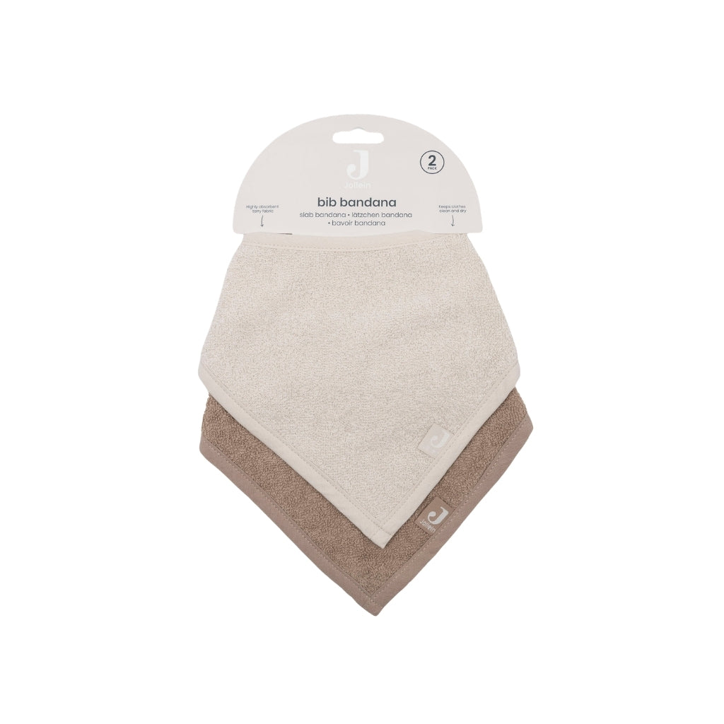 Jollein Bavor Bandana Sand / Milky Coffee – 2 Pièces