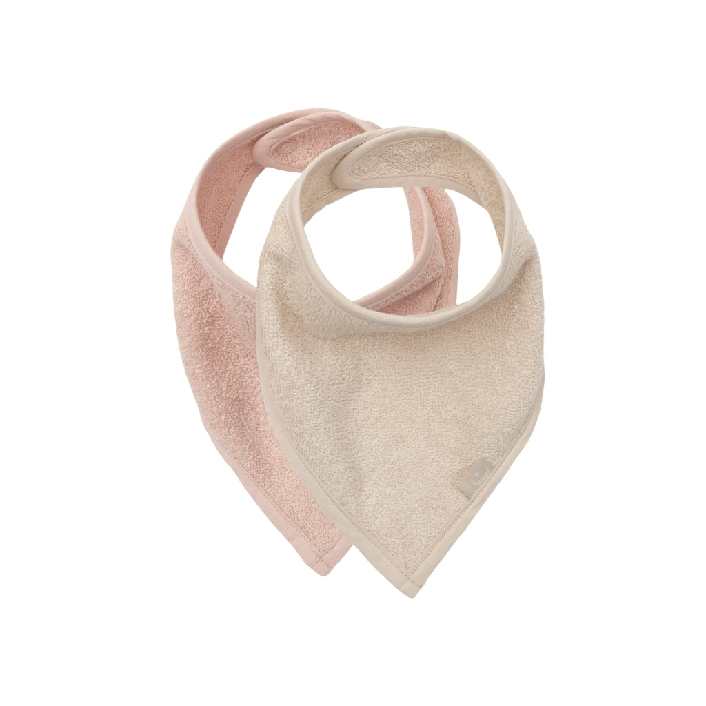 Jollein Bavoir Bandana Silk Rose / Sand – 2 Pièces