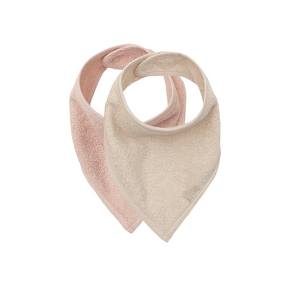 Jollein Bavoir Bandana Silk Rose / Sand – 2 Pièces