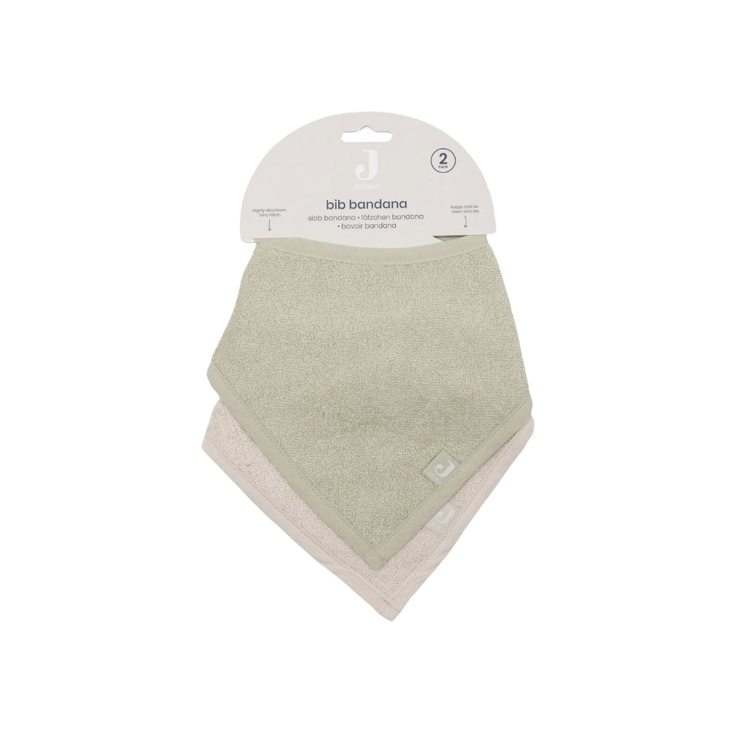 Jollein Bavoir Bandana Matcha / Sand – 2 Pièces