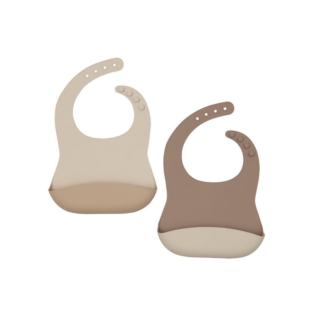 Jollein Bavoir Siliconen Natural Shades – 2 Pièces