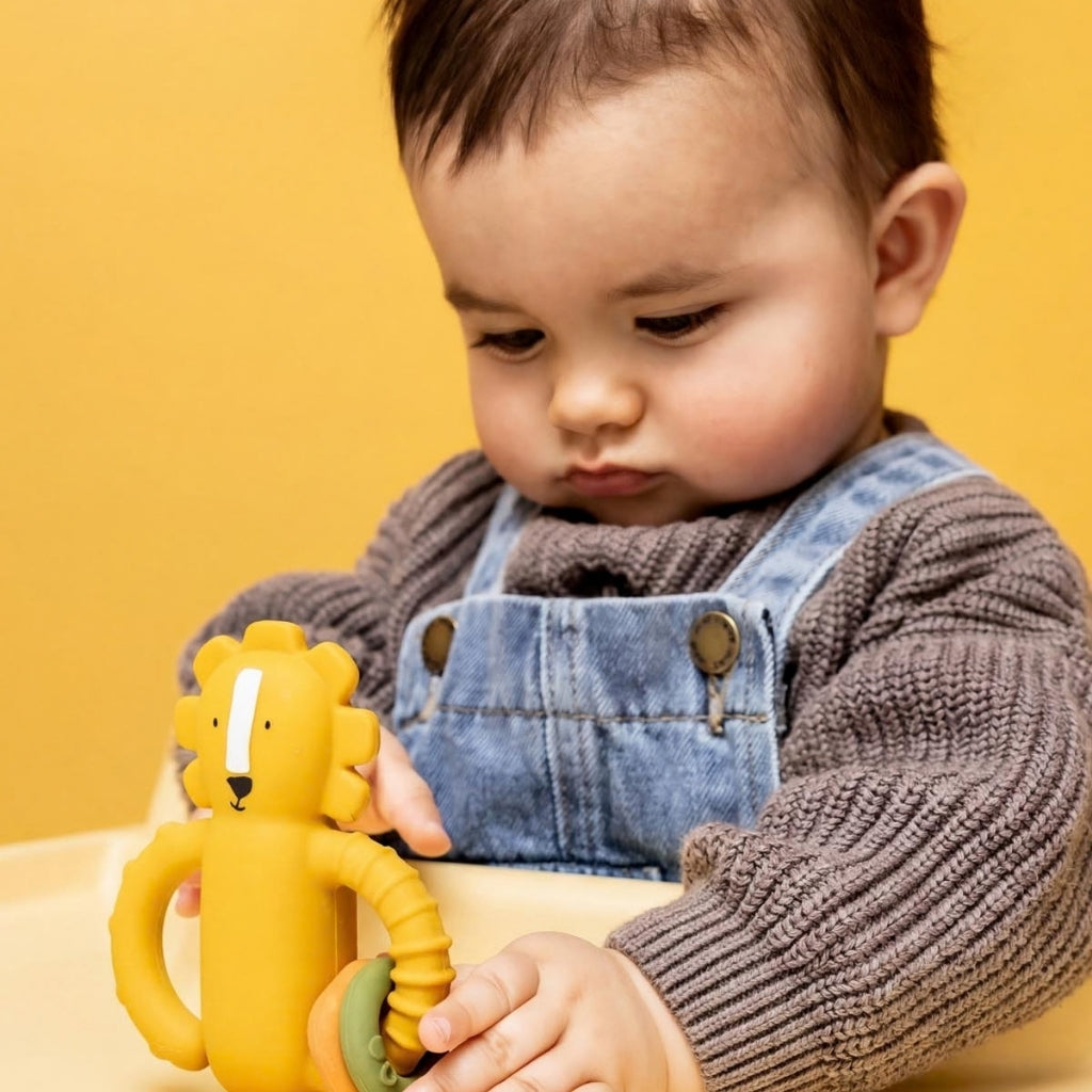 Trixie Jouet Sensoriel En Silicone Avec Ventouse Mr. Lion Yellow 