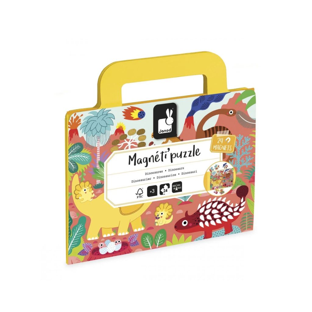 Janod Puzzle Magnétique Magnéti'puzzle Dino Multi - 24 Pièces