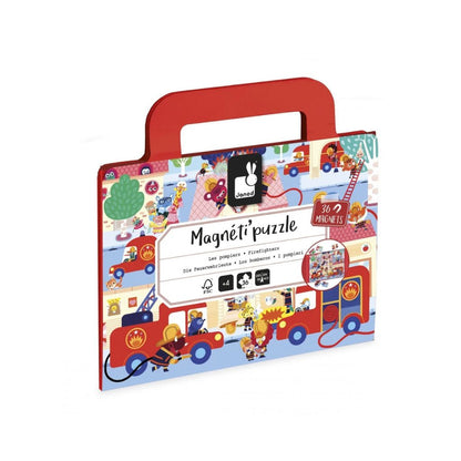 Janod Puzzle Magnétique Magnéti'puzzle Pompiers Multi - 36 Pièces