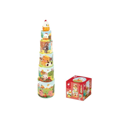 Janod Stapeltoren Boerderij Mijn Eerste Piramide Kip Multi