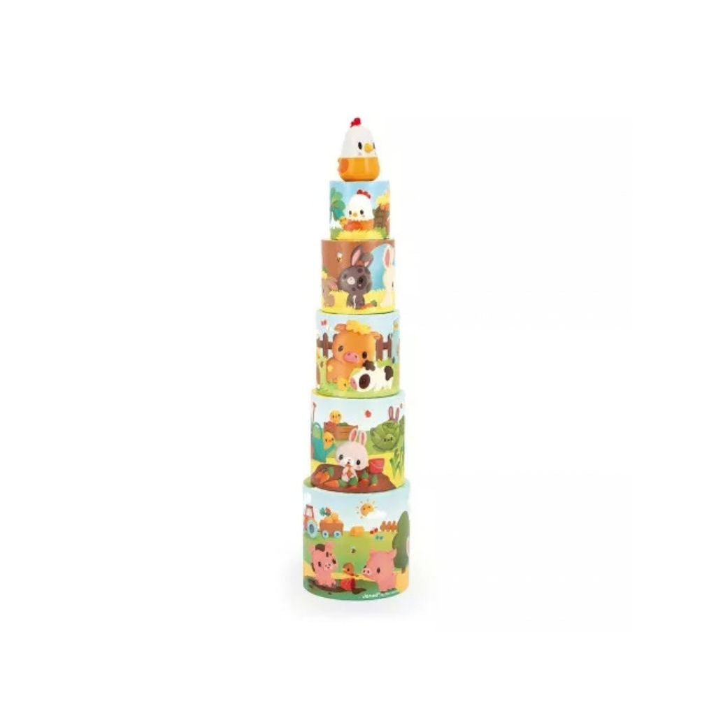 Janod Stapeltoren Boerderij Mijn Eerste Piramide Kip Multi