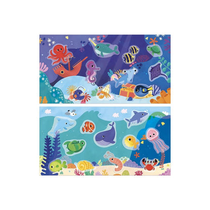 Janod Stickerboek Zee Met herkleefbare Stickers Multi – 30 Stuks