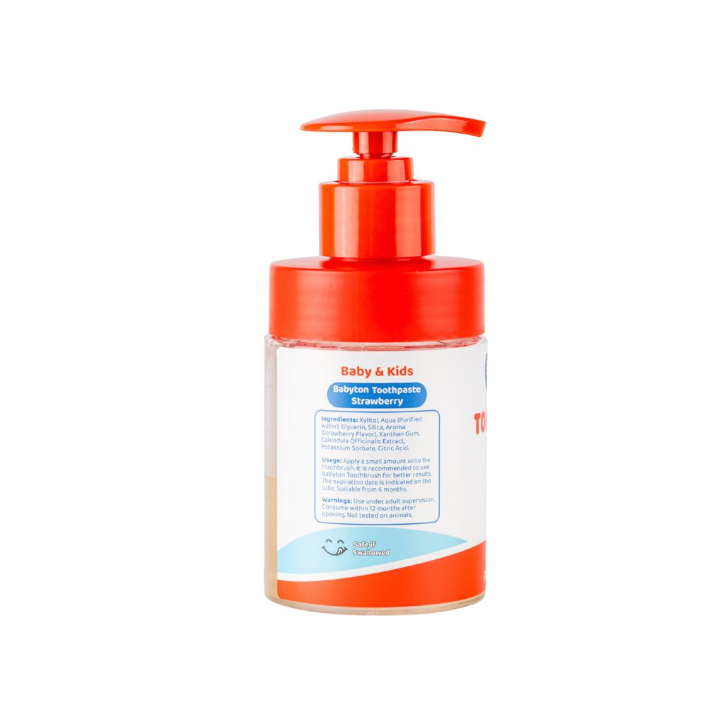 Babyton Dentifrice Flacon Pompe Sans Fluor Goût Fraise 200 ml