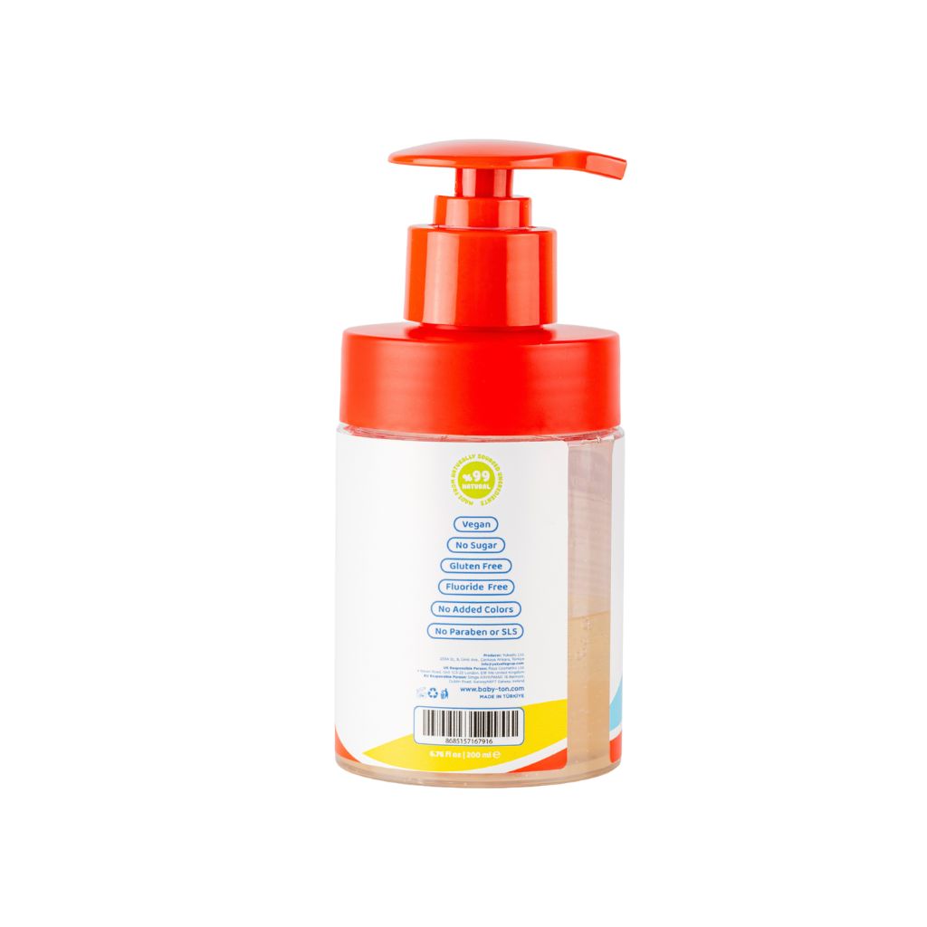 Babyton Dentifrice Flacon Pompe Sans Fluor Goût Fraise 200 ml