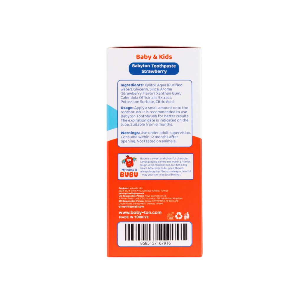 Babyton Dentifrice Flacon Pompe Sans Fluor Goût Fraise 200 ml