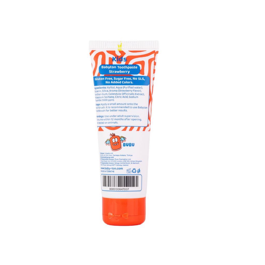 Babyton Natuurlijke Tandpasta Aardbei Smaak Met Fluoride +2 jaar – 75 ml