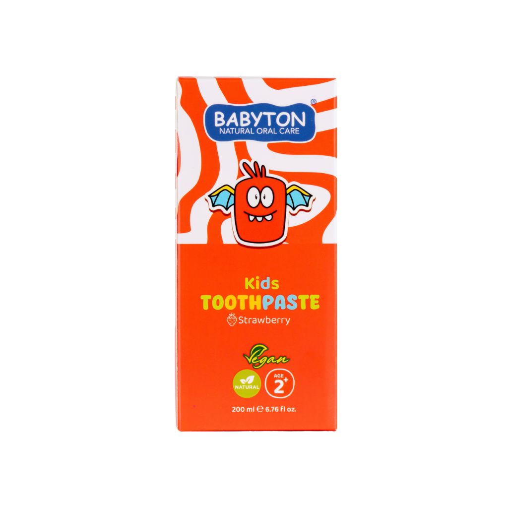 Babyton Tandpasta Pompflacon Met Fluoride 2+ Aardbei Smaak 200 ml