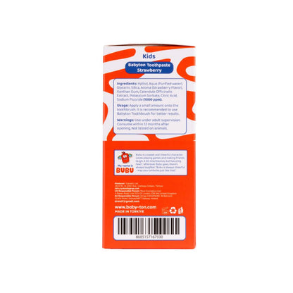 Babyton Tandpasta Pompflacon Met Fluoride 2+ Aardbei Smaak 200 ml