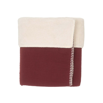 Koeka Deken Voor Wieg Teddy Faro Burgundy B 75 x L 100 cm