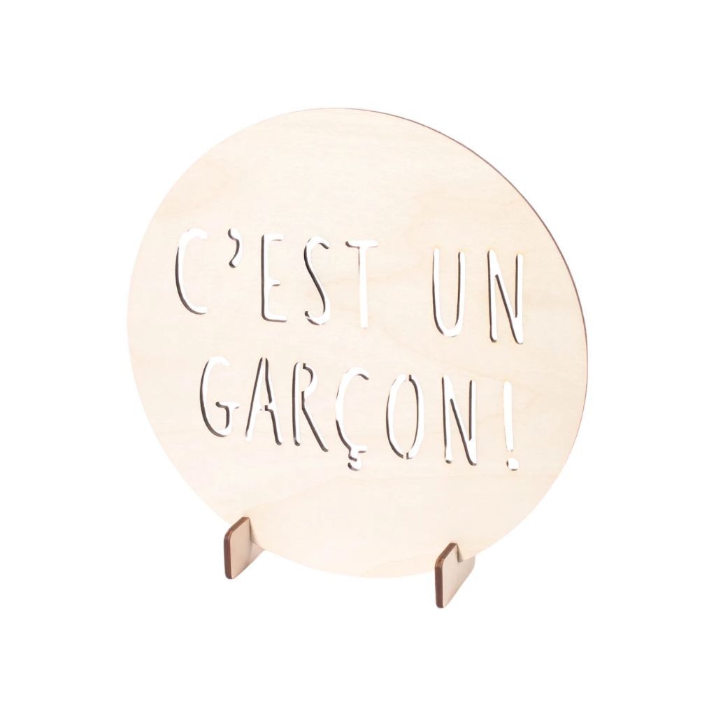 Woodie Goodie Panneau d’annonce Gender Reveal "C’est Un Garçon!" Wood