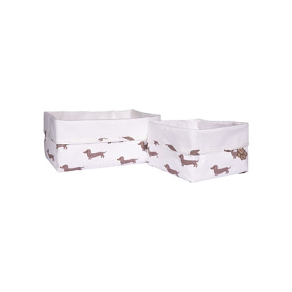 Pericles Opbergmand Teckel Allover Powder – 2 Stuks