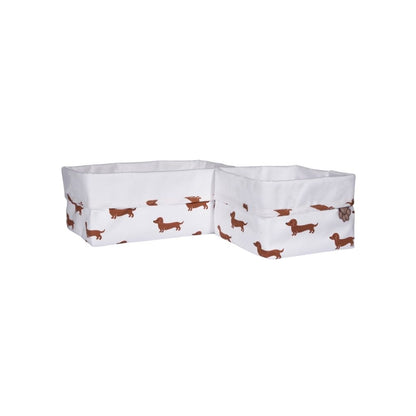Pericles Panier De Rangement Teckel Allover Taupe – 2 Pièces