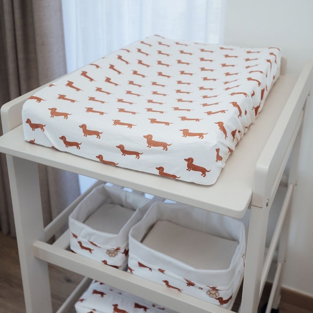 Pericles Housse Pour Matelas à Langer Teckel Allover Taupe