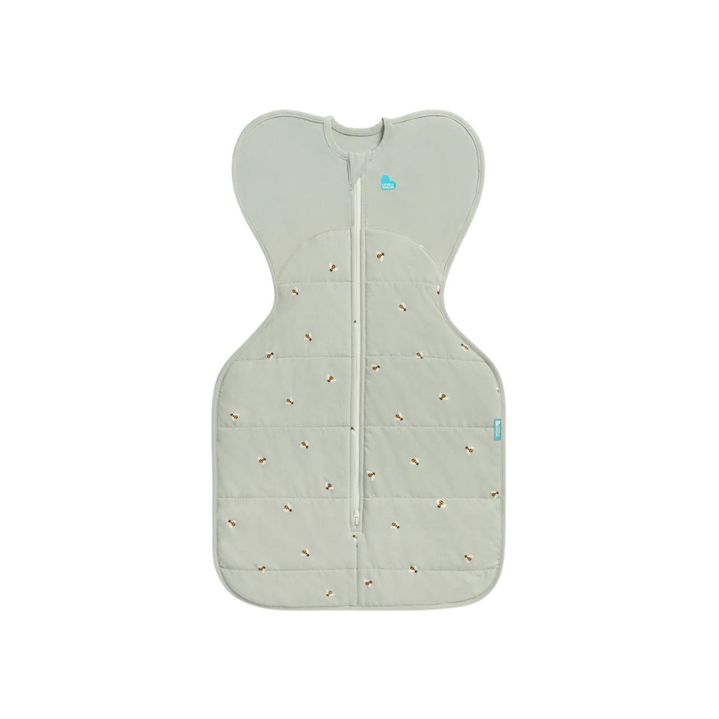 Love to Dream Inbakerzak / Slaapzak Swaddle Up™ Quilted TOG 2,5 Olive Bees 57 cm