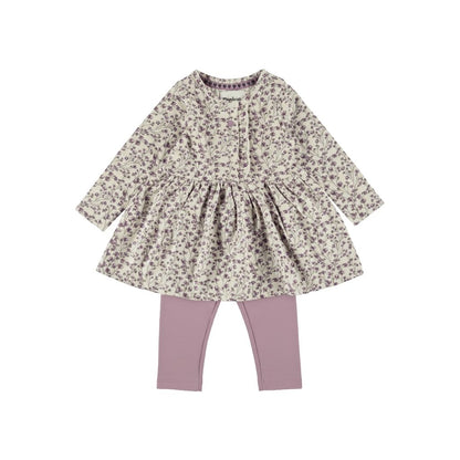 Dirkje Ensemble 2 Pièces Robe Manches Longues Legging Filles Elderberry 
 
