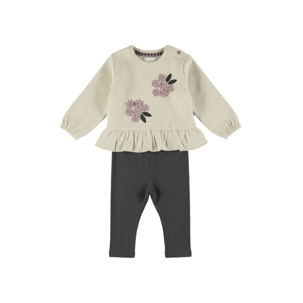 Dirkje Ensemble 2 Pièces Pull Tregging Filles Oatmeal Melee