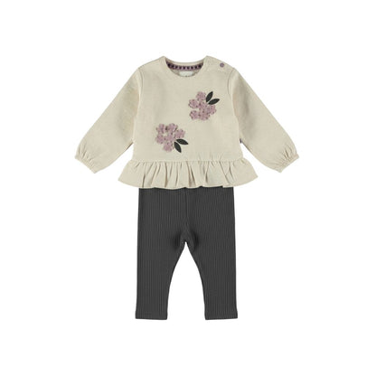 Dirkje Ensemble 2 Pièces Pull Tregging Filles Oatmeal Melee