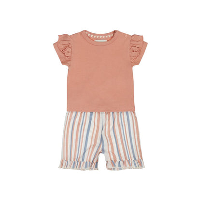 Dirkje Ensemble 2 Pièces T-shirt à Manches Courtes Et Short Rose Clair