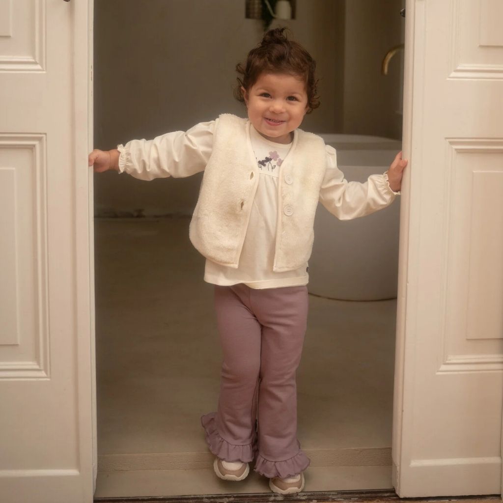 Dirkje Gilet Teddy Meisjes Off White