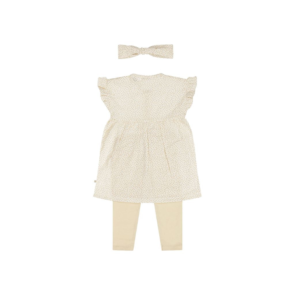Dirkje Ensemble 3 Pièces Robe Sans Manches Avec Legging Et Bandeau Pour Les Cheveux Couleur Blanc Cassé