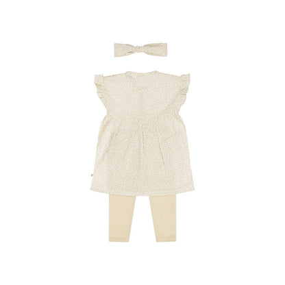 Dirkje Ensemble 3 Pièces Robe Sans Manches Avec Legging Et Bandeau Pour Les Cheveux Couleur Blanc Cassé