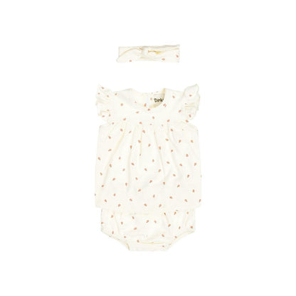 Dirkje 3-delige set jurk en accessoires Off-white - 3 stuks