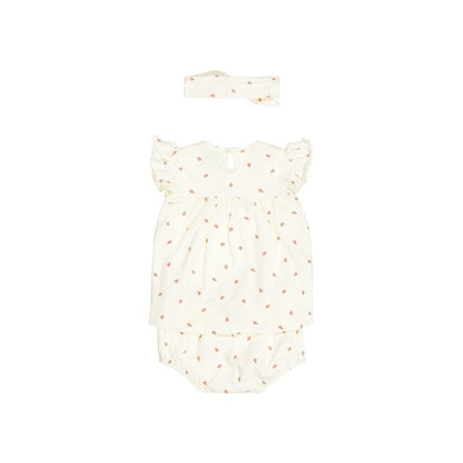 Dirkje 3-delige set jurk en accessoires Off-white - 3 stuks