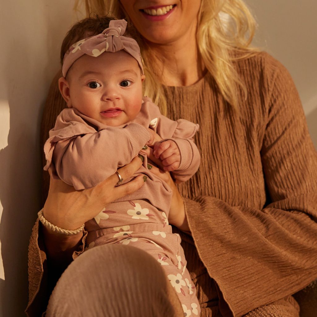 Dirkje Ensemble 3 pièces legging, sweat et bandeau Mauve clair fille