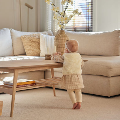 Dirkje Set 4-delig jurk legging bodywarmer haarband Taupe meisje