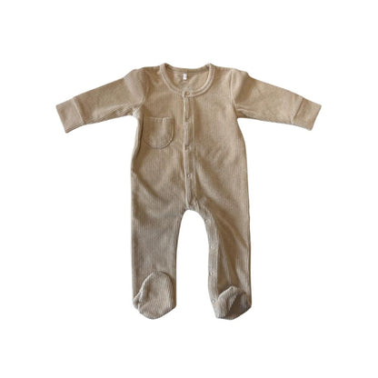 Dreambee Essentials pyjama en jersey côtelé avec pieds beige