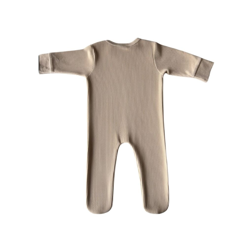Dreambee Essentials pyjama en jersey côtelé avec pieds beige